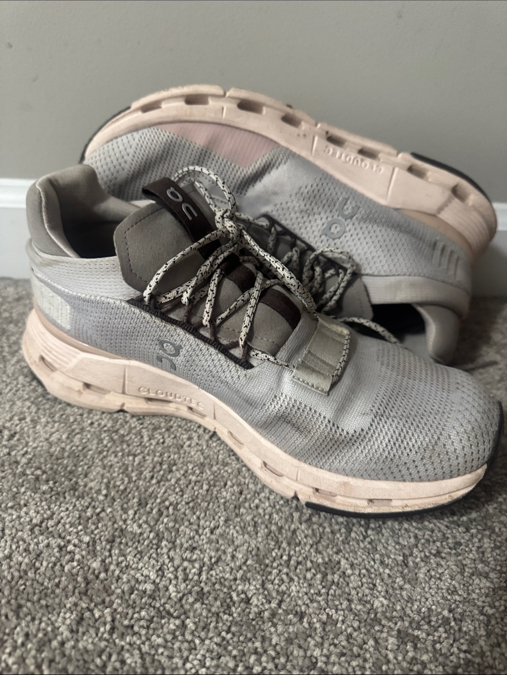 On Running Men’s Athletic Shoes in Light Gray and Beige